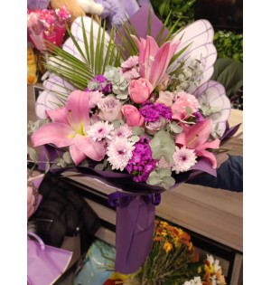 Lilyum Vip Buket Pembe